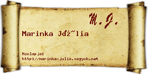 Marinka Júlia névjegykártya